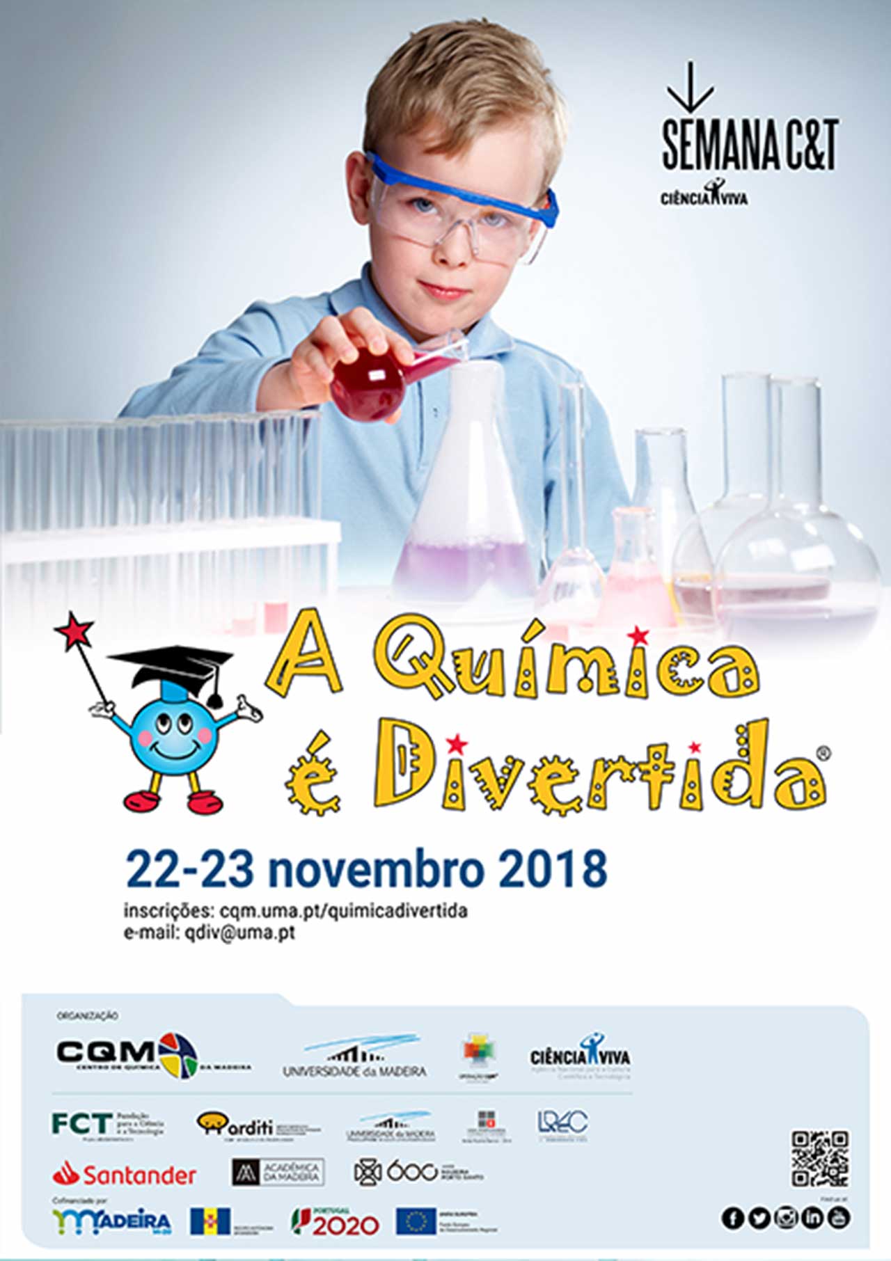 A Química é Divertida 2018 event poster.
