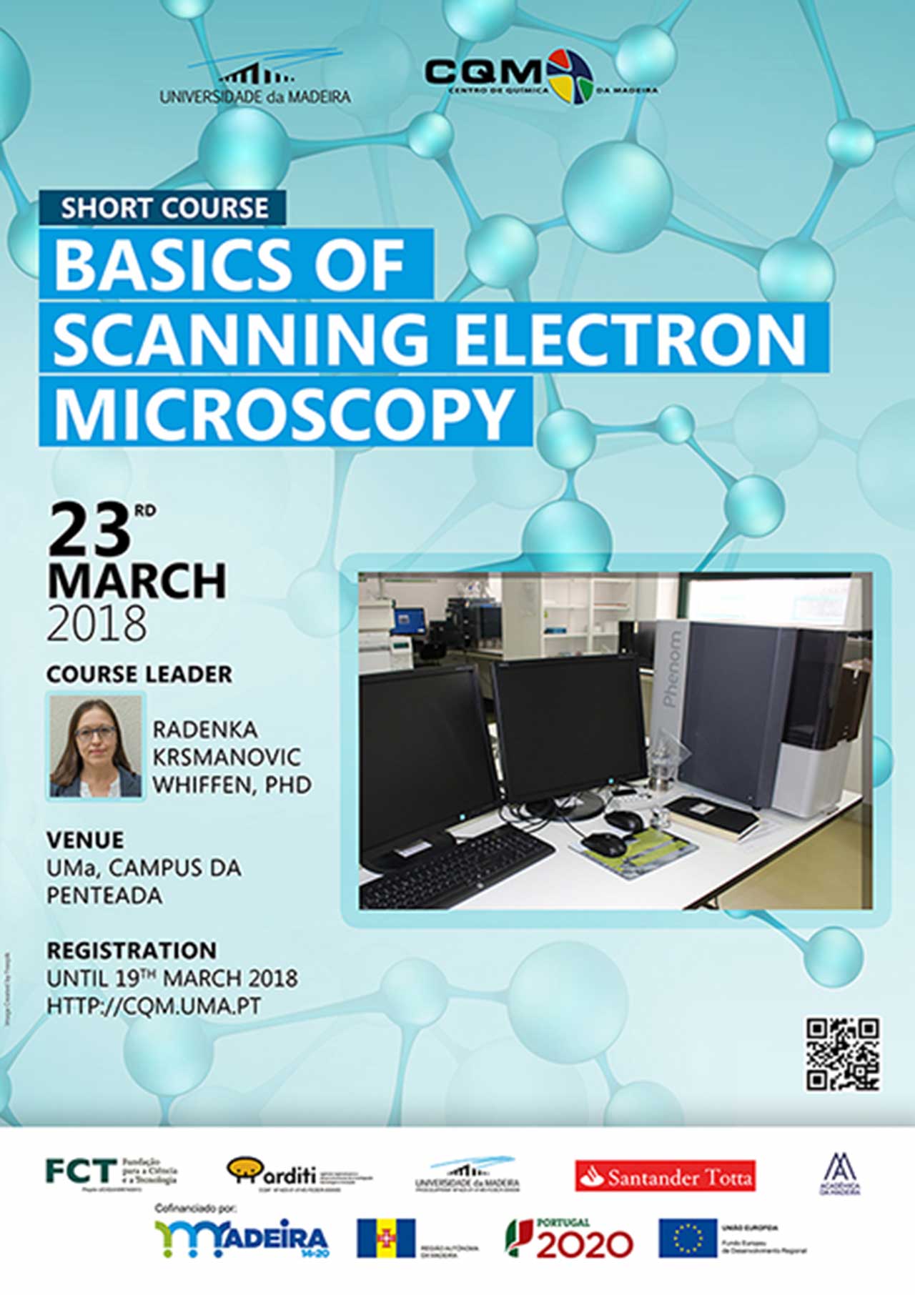  Basics of Scanning Electron Microscopy course poster.